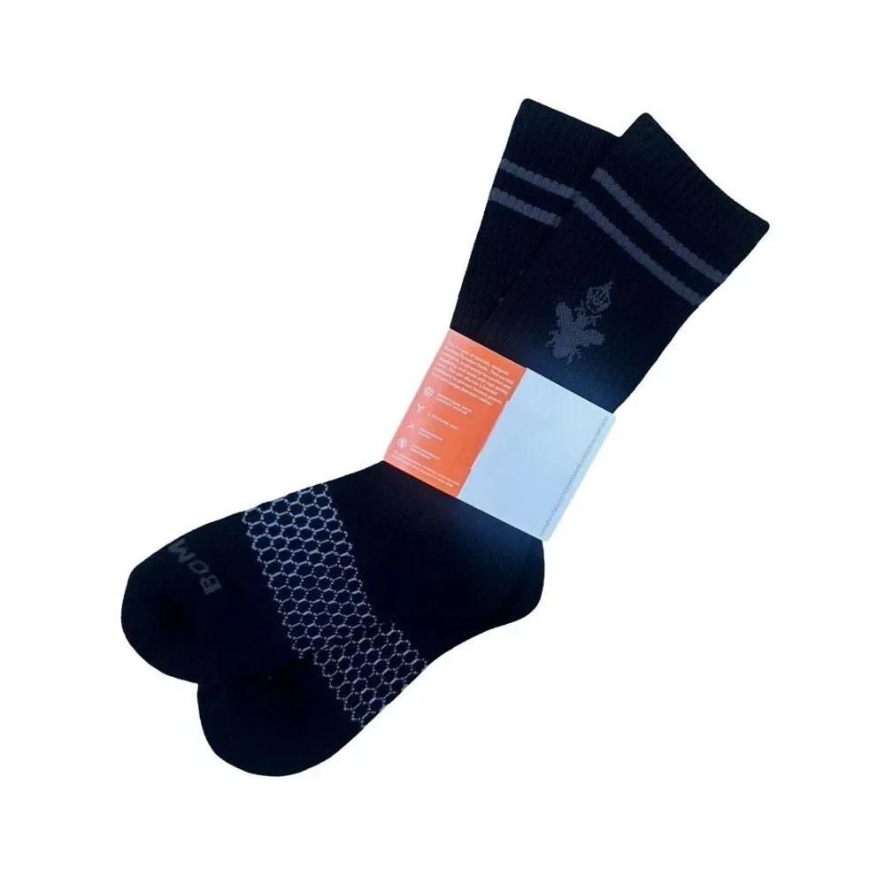 BOMBAS Black Crew Socks - Size Medium - Unisex